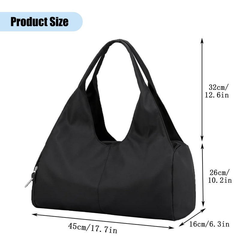 Forestfish Yoga Gym Bag For Women With Shoes Compartment & Wet Dry Storage Pockets Lightweight Duffel Bag, Black - Image 2